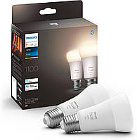 Умные LED лампочки Philips Hue E27 White 1100лм 75Вт 9.5W, ZigBee, Bluetooth, Apple HomeKit, 2шт