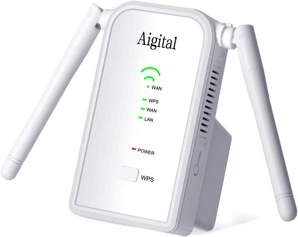 Розширювач радіусу дії Aigital WiFi Booster для дому, ретранслятор WiFi 300 Мбіт/с і підсилювач сигналу УЦІНКА