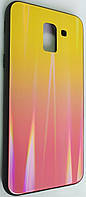 Силиконовый чехол "Стеклянный Shine Gradient" Samsung J600 / J6 (Sunset red) №5
