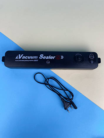 Вакуумний пакувальник, побутовий вакууматор Vacuum Sealer ZKFK-001, чорний, фото 1