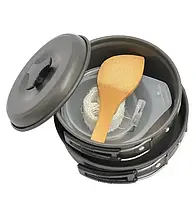 Посуд туристичний для кемпінгу зі сковорідкою та котелком Halin MA-75 Cocin set DS-200 з туристичним чохлом, фото 4