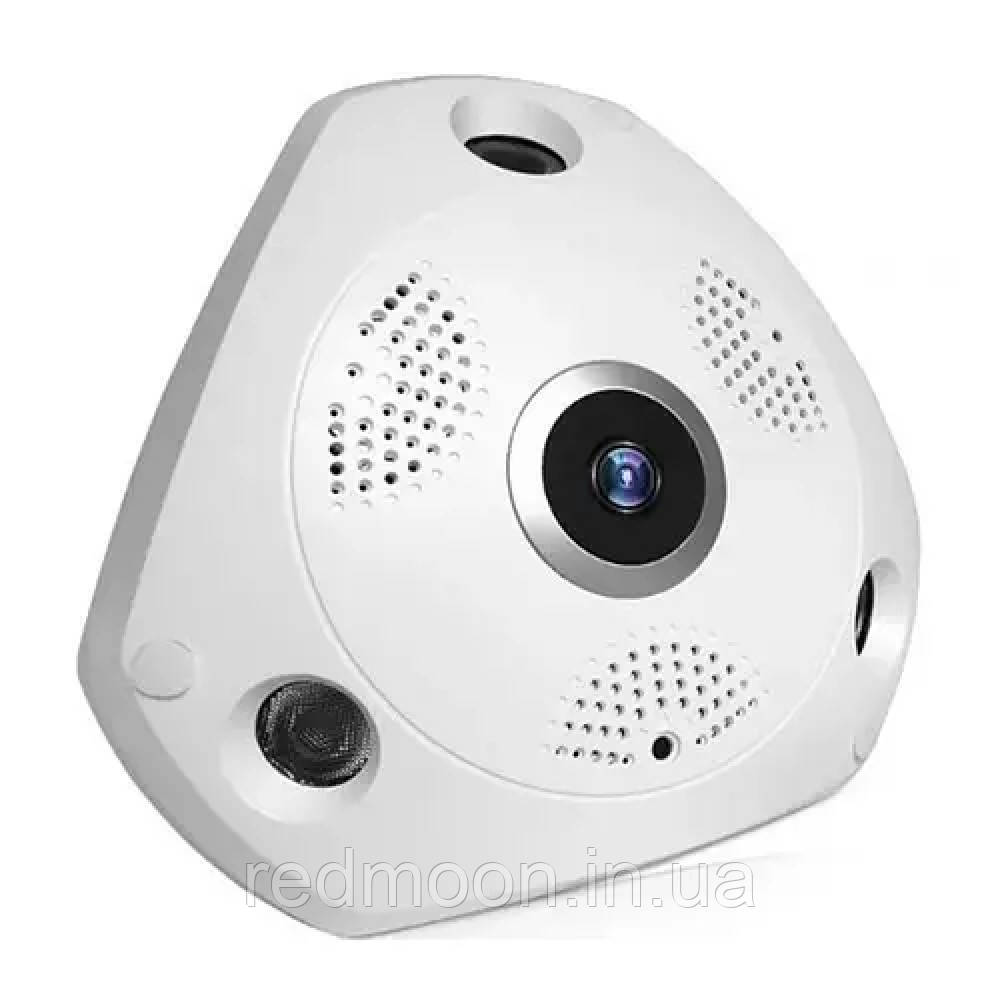 Камера IP Wi-Fi відеоспостереження 360°, фішай, V300, Біла / Стельова панорамна камера спостереження риб'яче око