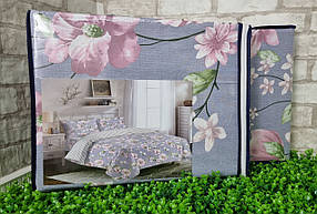 Комплект постільної білизни Квіти, Бязь Голд (Евророзмір)