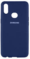 Силиконовый чехол защитный "Original Silicone Case" для Samsung A107 / A10S темно-синий