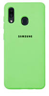Силиконовый чехол защитный "Original Silicone Case" для Samsung A202 / A20E светло-зеленый