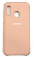 Силиконовый чехол защитный "Original Silicone Case" для Samsung A202 / A20E pink-sand