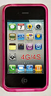 Силиконовый чехол для iPhone 4G Pink