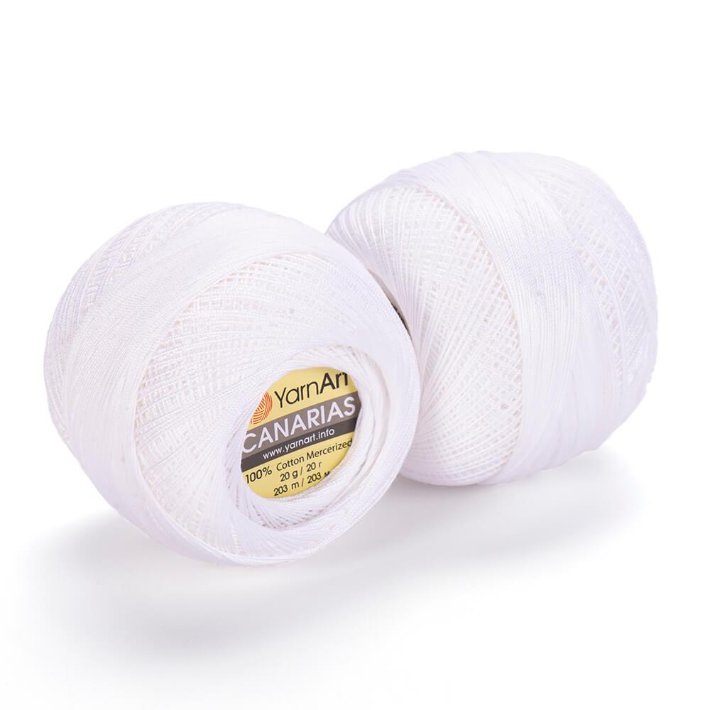 Пряжа YarnArt Canarias №1000 Optik White Білий