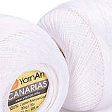 Пряжа YarnArt Canarias №1000 Optik White Білий, фото 3