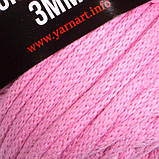 Пряжа YarnArt Macrame Cord 3 мм №762 Рожевий, фото 3