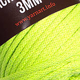 Пряжа YarnArt Macrame Cord 3 мм №801 Яскраво-салатовий, фото 3