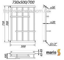 Сушарка для рушників MARIO Еліт 730/500/700 водяна , фото 5