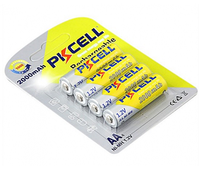 Акумулятор PKCELL 1.2V AA 2000 mAh NiMH Rechargeable Battery, 4 штуки в блістері ціна за блістер