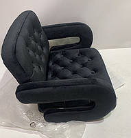 Крісло Gor CH-Modern Base з підлокітниками, чорний 1011 велюр на хромованій хрестовині зі стопками, фото 4