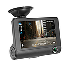 Автомобільний відеореєстратор 4", 3 камери, Full HD, SD319/z233D / Відеореєстратор з камерою заднього виду, фото 4