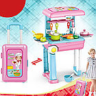 Дитяча ігрова кухня Happy Chef 2в1 / Розвиваючий набір кухня в валізі / Іграшкова кухня, фото 2
