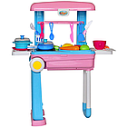 Дитяча ігрова кухня Happy Chef 2в1 / Розвиваючий набір кухня в валізі / Іграшкова кухня, фото 6