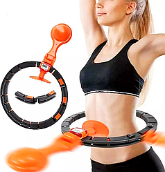 Масажний обруч з обтяжувачем та лічильником Intelligent Hula Hoop / Хулахуп для схуднення з регульованою довжиною