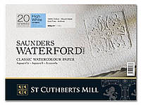 Склейка 31x41 см Saunders Waterford, 100% Cotton, 300 GSM, Cold Pressed, High White. 20 листов