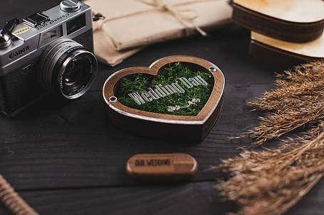 Дерев'яна коробочка Love Plus Glass, фото 1