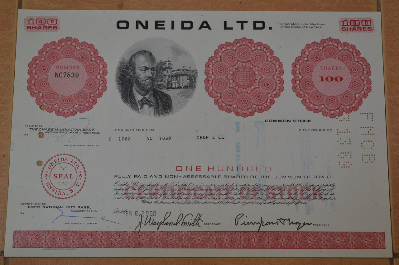 Акція. США. 1969 рік No7839 (Б-1)