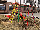Ігровий Комплекс Стандарт М1 2970х2800х2700 (Гойдалки, Гірка, Башта, Труба, Шведська Драбина, шина, дах)., фото 9