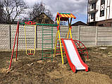 Ігровий Комплекс Стандарт М1 2970х2800х2700 (Гойдалки, Гірка, Башта, Труба, Шведська Драбина, шина, дах)., фото 7