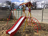 Ігровий Комплекс Стандарт М1 2970х2800х2700 (Гойдалки, Гірка, Башта, Труба, Шведська Драбина, шина, дах)., фото 8