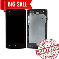 LCD Lenovo A1000 IdeaPhone with touch screen and frame black