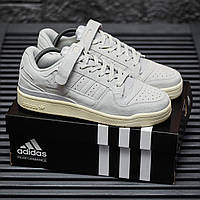 Мужские кроссовки Adidas Forum Low (светло-серые) удобные качественные светлые весенние кеды 2240 cross