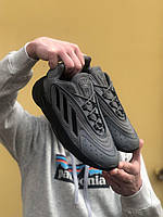 Мужские кроссовки Adidas Ozelia Grey Core (чёрные с серым) лёгкие спортивные демисезонные кроссы PD7398 cross