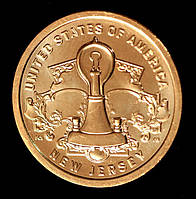 Монета США 1 доллар 2019 г. "Американские инновации" Лампа накаливания Томаса Эдисона. Нью-Джерси