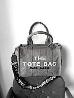 Женская сумка шопер Marc Jacobs Tote Bag Textile (серая) Gi8403 стильная с короткими ручками текстиль cross