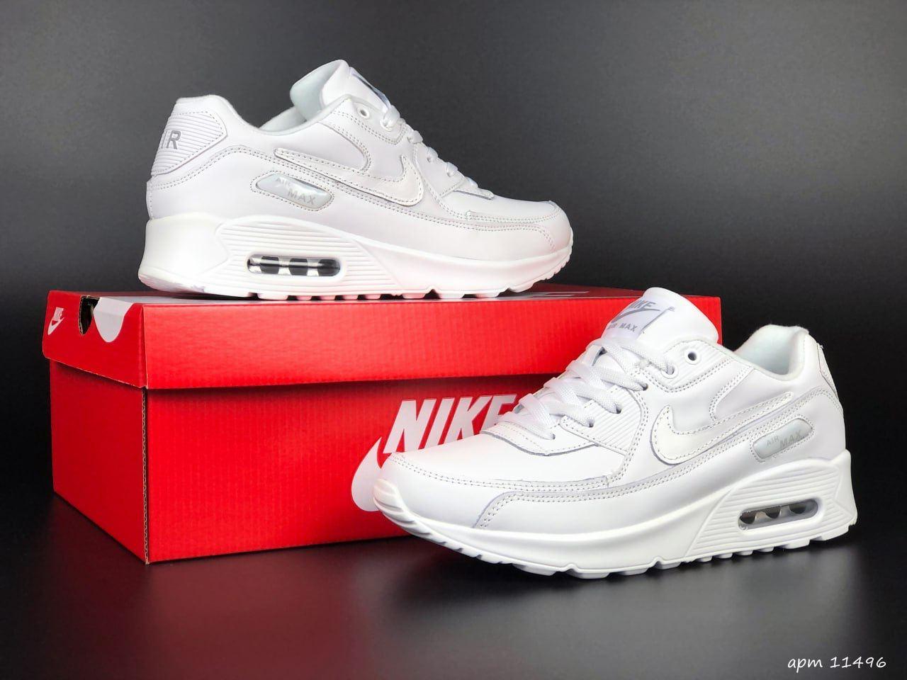 Жіночі кросівки Nike Air Max 90 (білі) якісні низькі спортивні демі кроси В11496 top