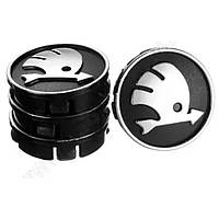Комплект колпачков для литых дисков (4 шт) Skoda 60x55 черный ABS пластик
