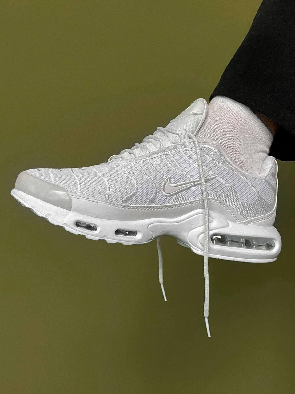 Чоловічі кросівки Nike Air Max TN White (білі) круті весняні спортивні кроси NK031 top, фото 1