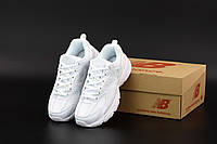 Женские кроссовки New Balance (белые) стильные удобные низкие весенние кроссы К12591 cross
