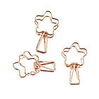 Канцелярський зажим біндер Квіточка 20*33мм рожеве золото 1шт BIN011, фото 3