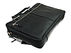 Шкіряна чоловіча сумка для ноутбука і документів А4 з натуральної шкіри велика через плече з ручками чорна, фото 3