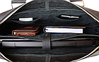 Шкіряна чоловіча сумка для ноутбука і документів А4 з натуральної шкіри велика через плече з ручками чорна, фото 7