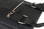Чоловіча шкіряна сумка через плече планшет месенджер із натуральної шкіри з ручкою чорна 25*23*5 см, фото 4