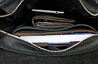 Чоловіча шкіряна сумка через плече планшет месенджер із натуральної шкіри з ручкою чорна 25*23*5 см, фото 9