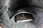 Чоловіча шкіряна сумка через плече планшет месенджер із натуральної шкіри чорна 24*20*3 см, фото 8