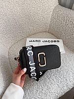 Женская сумка клатч Marc Jacobs Black Gold (черная) AS271 маленькая сумочка с эмблемой Марс Якобс cross