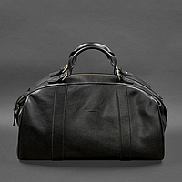 Мужская дорожная спортивная кожаная сумка из натуральной кожи качества Люкс черная