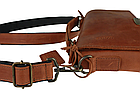 Чоловіча шкіряна сумка-барсетка з ручкою через плече планшет із натуральної шкіри світло-коричнева 23*19*5 см, фото 5