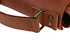 Чоловіча шкіряна сумка-барсетка з ручкою через плече планшет із натуральної шкіри світло-коричнева 23*19*5 см, фото 7