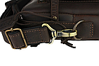 Чоловіча шкіряна сумка-барсетка з ручкою і ременем через плече месенджер із натуральної шкіри коричнева 24*21*5 см, фото 4
