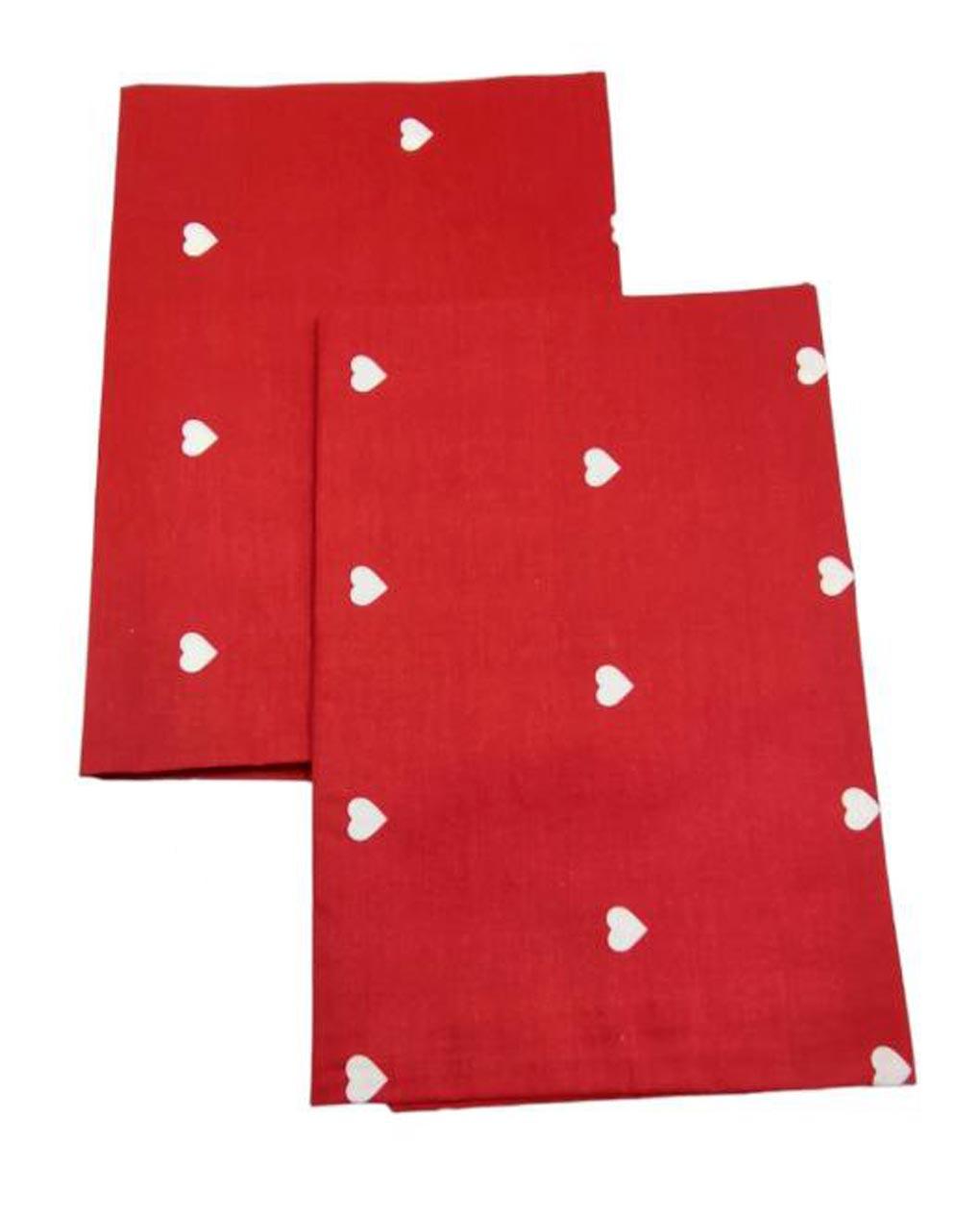 Наволочка "Сердечка червоні" | 50х70 Сатин від 2х шт., фото 1