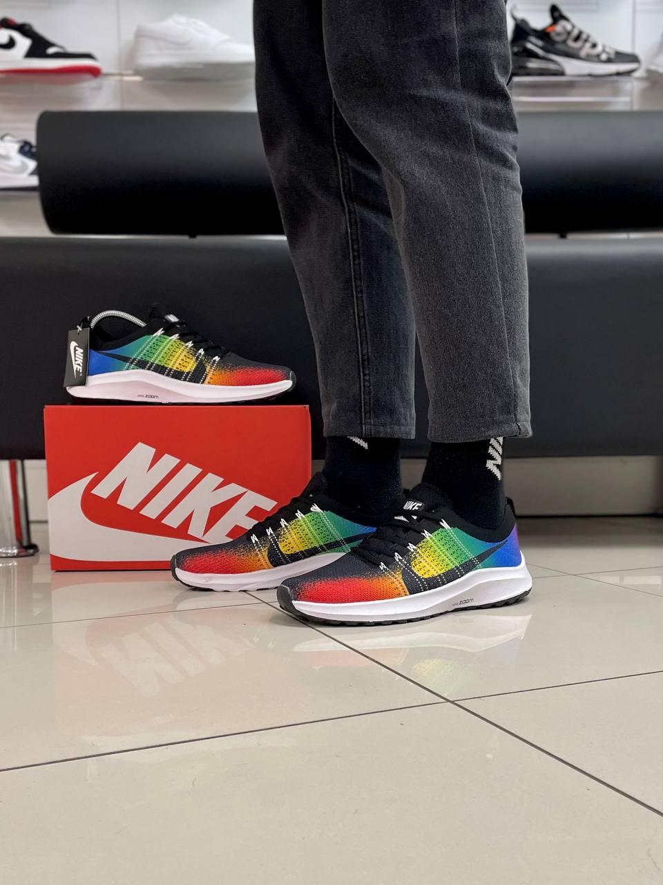 Чоловічі кросівки Nike ZOOM Flyknit lunar 3 (чорні з кольоровим) повсякденні спортивні кроси A9099-11 top, фото 1